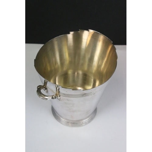 206 - A Mappin and Webb Art Deco silver plated ice bucket, geometrical stepped rim, marked Mappin & Webb R... 