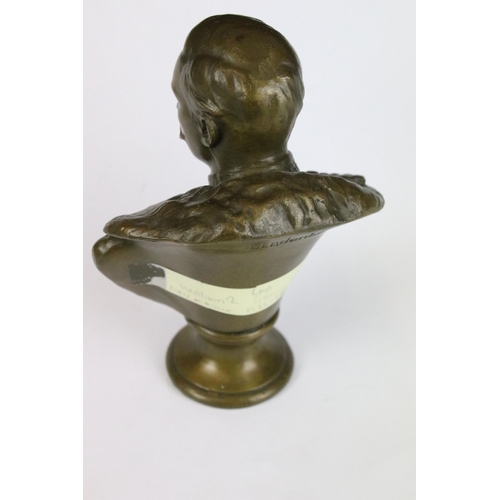 215 - A bronze bust of Kaiser Wilhelm II of the German empire, stands approx 17cm in height.