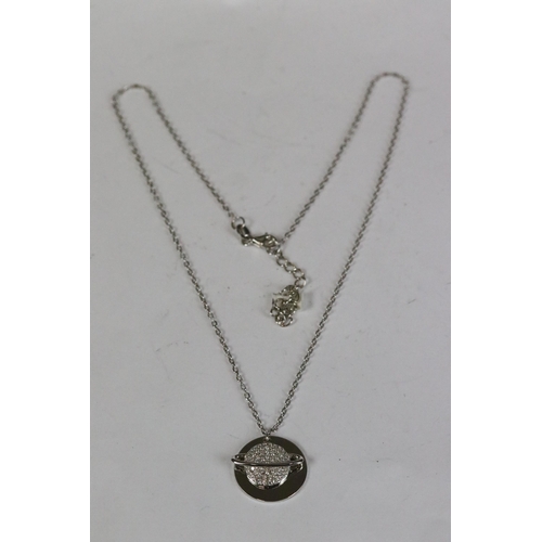 226 - Silver and CZ pendant necklace