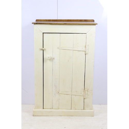 556 - Vintage rustic painted pine store cupboard