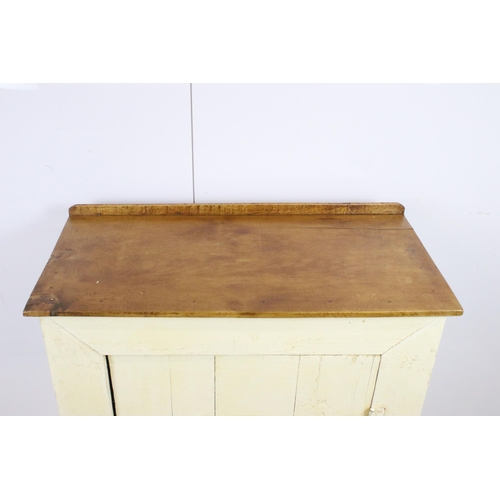 556 - Vintage rustic painted pine store cupboard