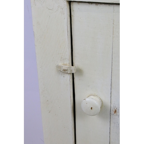 556 - Vintage rustic painted pine store cupboard