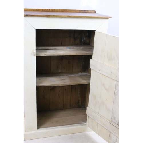 556 - Vintage rustic painted pine store cupboard