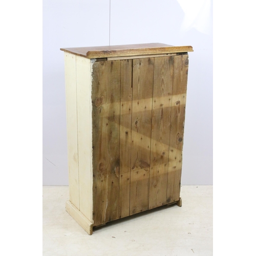 556 - Vintage rustic painted pine store cupboard