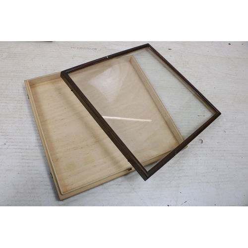 557 - Pair of mahogany framed display cases