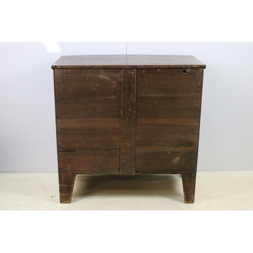 610 - 19th century mahogany bow fronted chest of two short and two long drawers