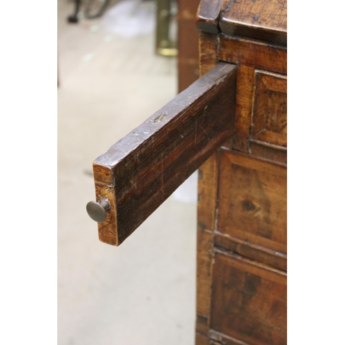 617 - Antique walnut writing bureau with fold down opening revealing eight drawers, four pigeon holes and ... 