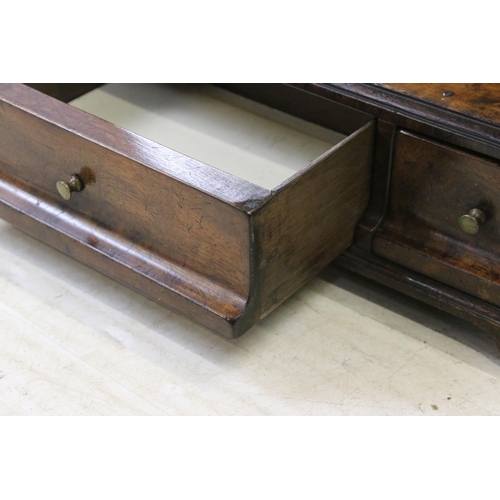 625 - Late 19th century Queen Anne walnut bedroom mirror with three drawers