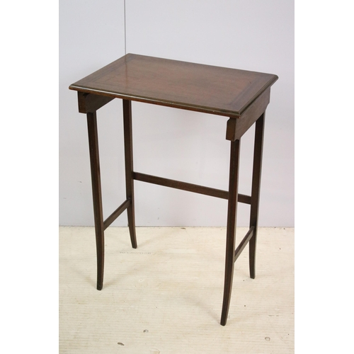 628 - Mahogany tall nest of four tables, tallest H 74cm, W 51cm, D 36cm