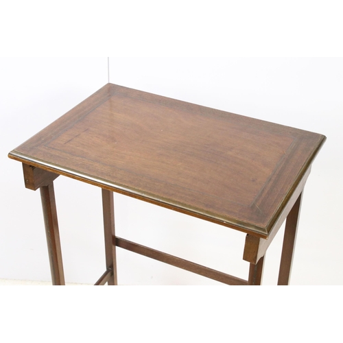 628 - Mahogany tall nest of four tables, tallest H 74cm, W 51cm, D 36cm