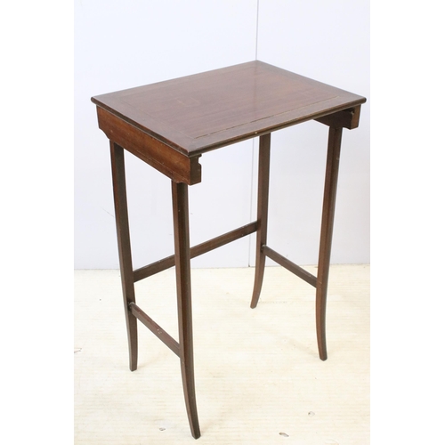 628 - Mahogany tall nest of four tables, tallest H 74cm, W 51cm, D 36cm