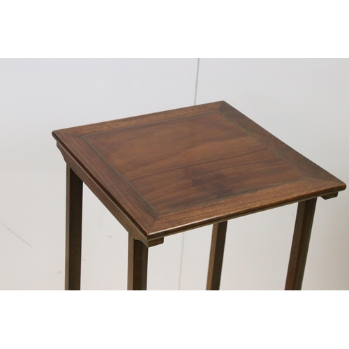 628 - Mahogany tall nest of four tables, tallest H 74cm, W 51cm, D 36cm