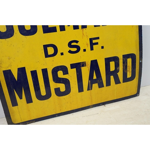 103 - Colman's D.S.F. Mustard vintage enamel advertising sign, H 90cm W 97cm