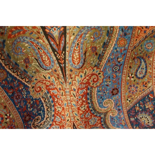 386 - Hand made paisley over jacket, no size, with mandarin collar and hook and eye fastenings together wi... 