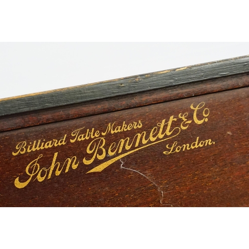 442 - Large Billiard wall scoring board by Billiard Table Makers, John Bennet and Co, London, H 42cm, W 10... 