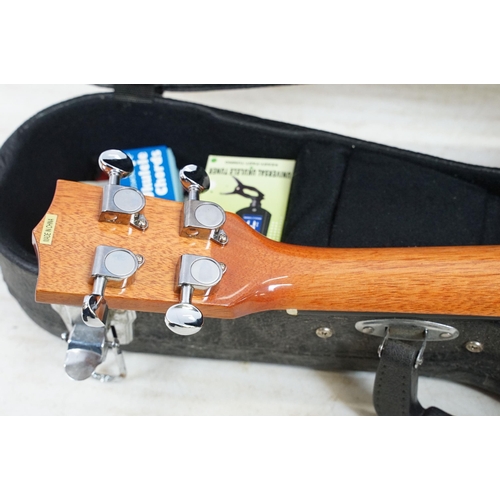 443 - Kala ukulele in case with tuner together with a Herald model HL44 acoustic guitar