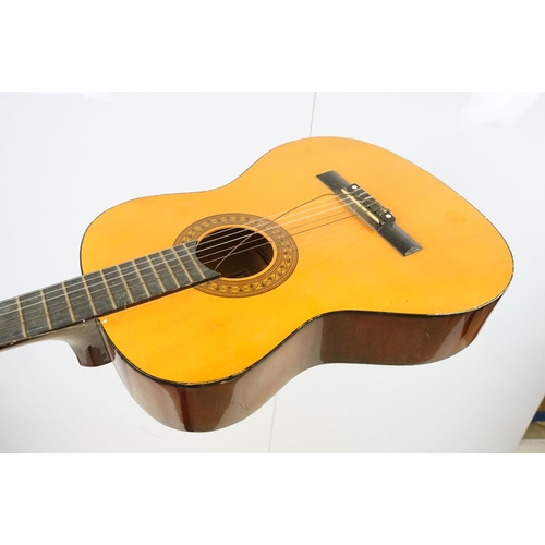 443 - Kala ukulele in case with tuner together with a Herald model HL44 acoustic guitar