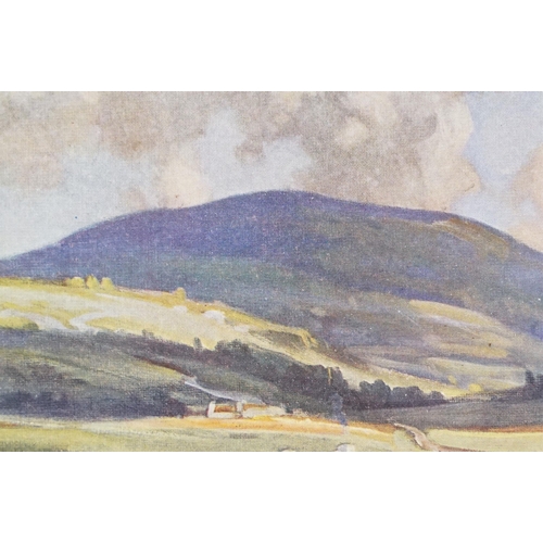 485A - Early 20th century Continental school, house within a landscape, oil on board, indistinctly signed l... 