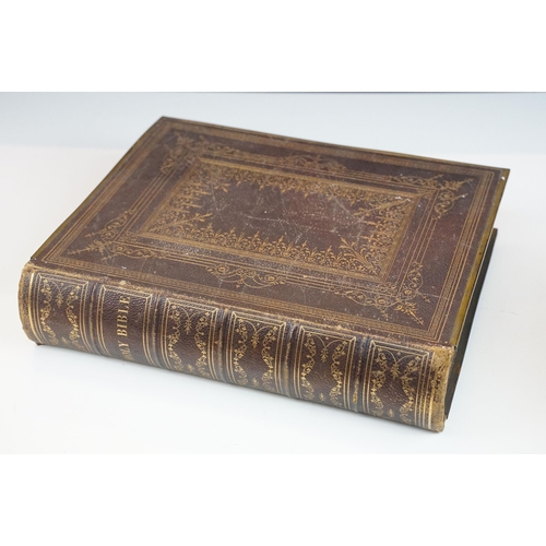 395 - 19th century books to include large family bible with brass fixtures, together with 'The Observer's ... 