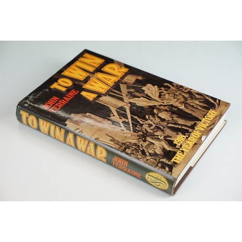 413 - WWII wooden ammunition box together with a metal ammunition box and a signed copy of 'To win a war' ... 