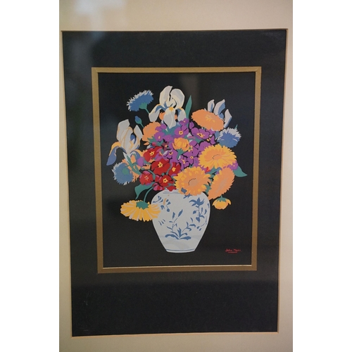 462 - John Edmund Mace (1889 - 1952), an early 20th century silkscreen print depicting a pot of flowers, s... 