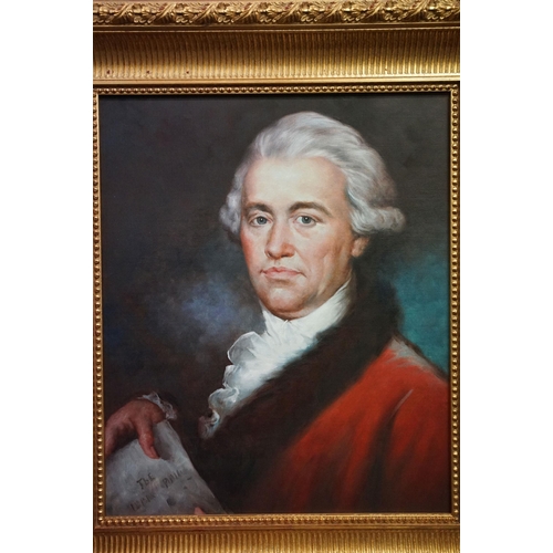 465 - 20th century English school, portrait of William Herschel, German-British astronomer and composer, o... 