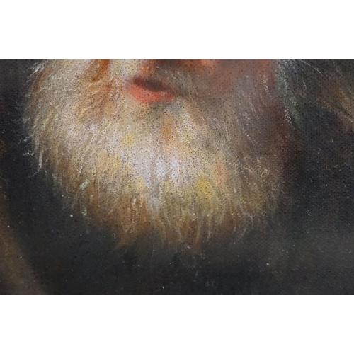 476 - Classical portrait of an elderly bearded man, oil painting, 27 x 18.5cm, gilt framed and glazed