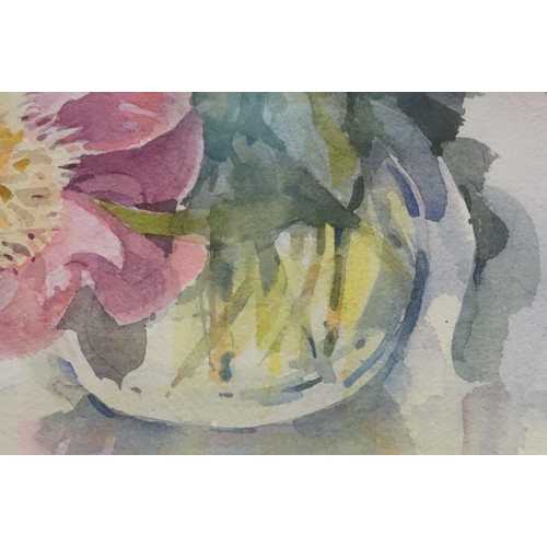 482 - Paddy Blake (British, 20th century), still life depicting a vase of flowers, watercolour, signed low... 