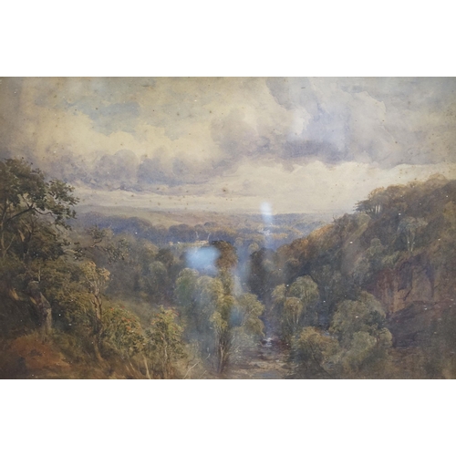 489 - 19th century English school, landscape scene, watercolour,  37 x 54cm, gilt framed and glazed