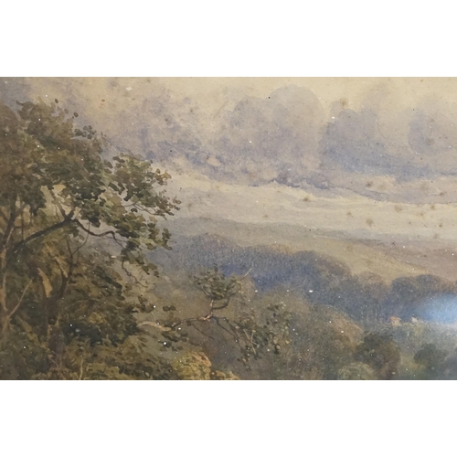 489 - 19th century English school, landscape scene, watercolour,  37 x 54cm, gilt framed and glazed