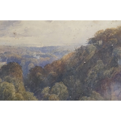 489 - 19th century English school, landscape scene, watercolour,  37 x 54cm, gilt framed and glazed