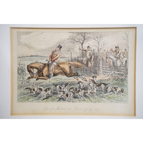 491 - After John Leech (British, 1817 - 1864), set of four hunting scenes, Rosa & The Earl, Billy is intro... 