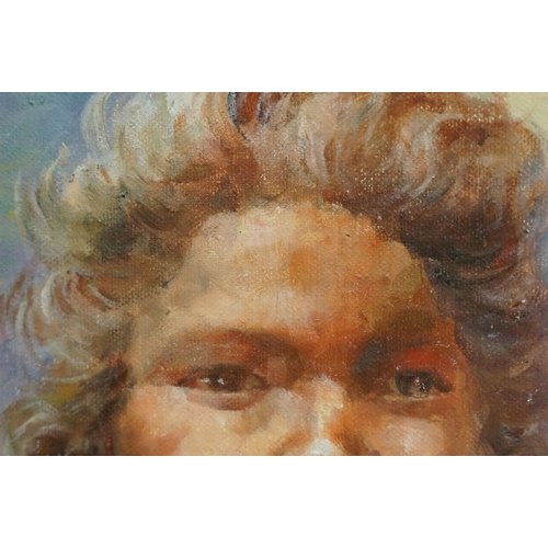 493 - Portrait of an indigenous Aboriginal woman, oil on board, 24.5 x 16cm, framed and glazed