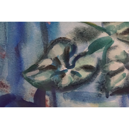 506 - Attributed to Robert Hollis, still life study of pot plant, watercolour, signed lower right and date... 