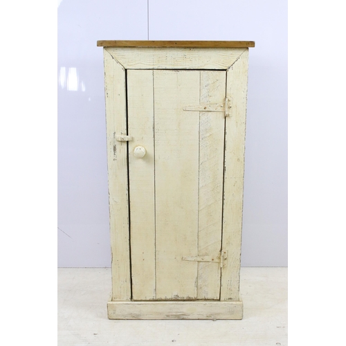 563 - Vintage rustic painted pine store cupboard