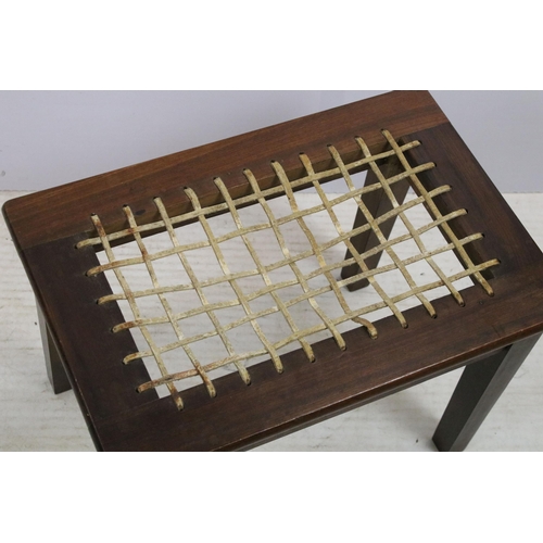 583 - Vintage hardwood small luggage rack by L. Kottler & Co, Cape Town