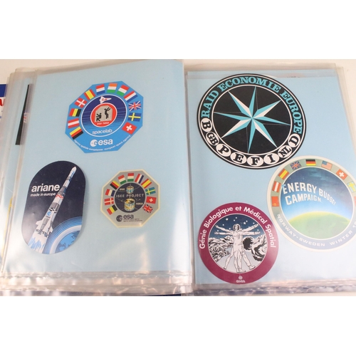 321 - Album of space travel and exploration stickers to include 'The Shuttle Mission Badge Collection' tog... 