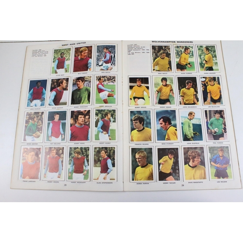 322 - Two Football sticker / stamp albums to include 1969-1970 and 1970-1971, both complete, together with... 