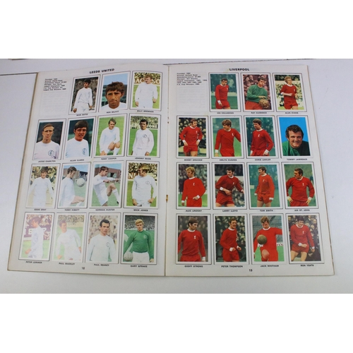 322 - Two Football sticker / stamp albums to include 1969-1970 and 1970-1971, both complete, together with... 