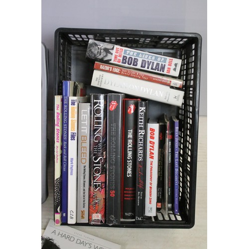 385 - Extensive collection of music related books. Artists to include Rolling Stones, the Beatles and Bob ... 