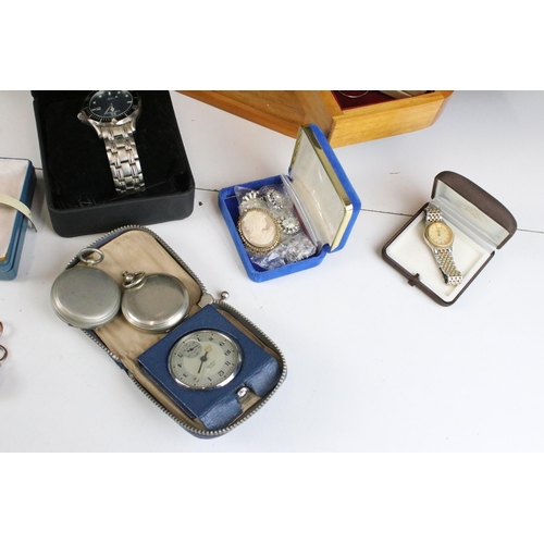 287 - Collection of costume and silver jewellery and watches to include Kurt Zeiss watch boxed, Smiths Emp... 