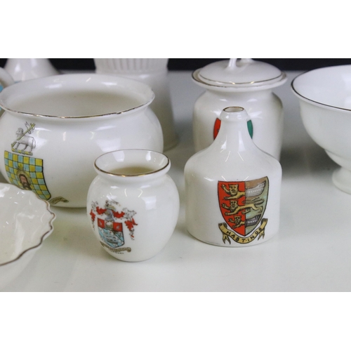 299 - Selection of large W.H.Goss crested China ware to include Japan ewer, model of sack bottle and model... 