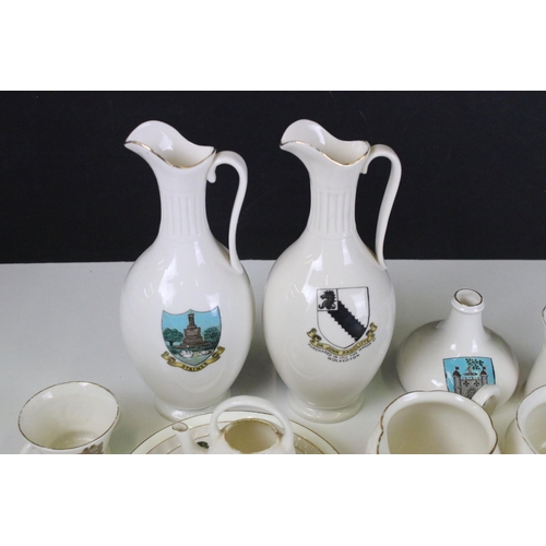 299 - Selection of large W.H.Goss crested China ware to include Japan ewer, model of sack bottle and model... 