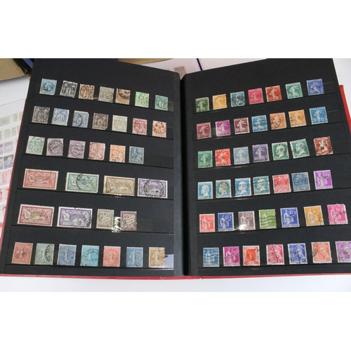 375 - Collection of stamps presented across 14 albums to include mostly 20th Century world franked stamps,... 