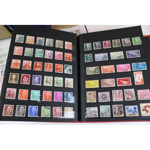 375 - Collection of stamps presented across 14 albums to include mostly 20th Century world franked stamps,... 