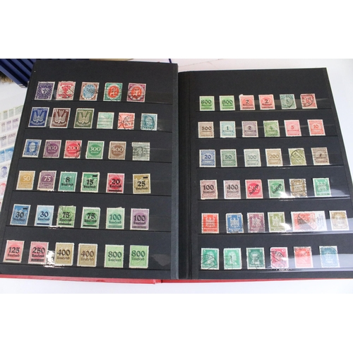 375 - Collection of stamps presented across 14 albums to include mostly 20th Century world franked stamps,... 