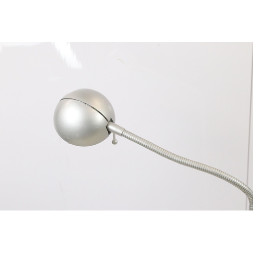 449 - Silver angle poise floor lamp, H 133cm