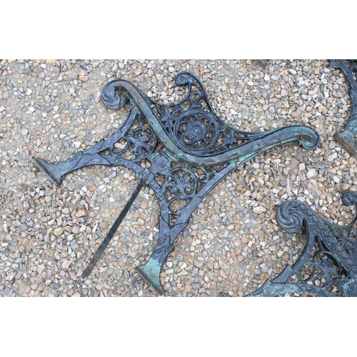 539 - Two pairs of cast iron bench ends, approx. H 76cm