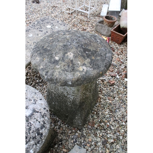 544 - Reconstituted stone staddle stone mushroom, approx. H 74cm