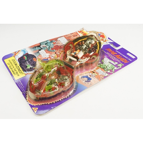 258 - Carded Bluebird Mighty Max Extinguishes the Fire Alien play set, unopened, some discolouring to bubb... 